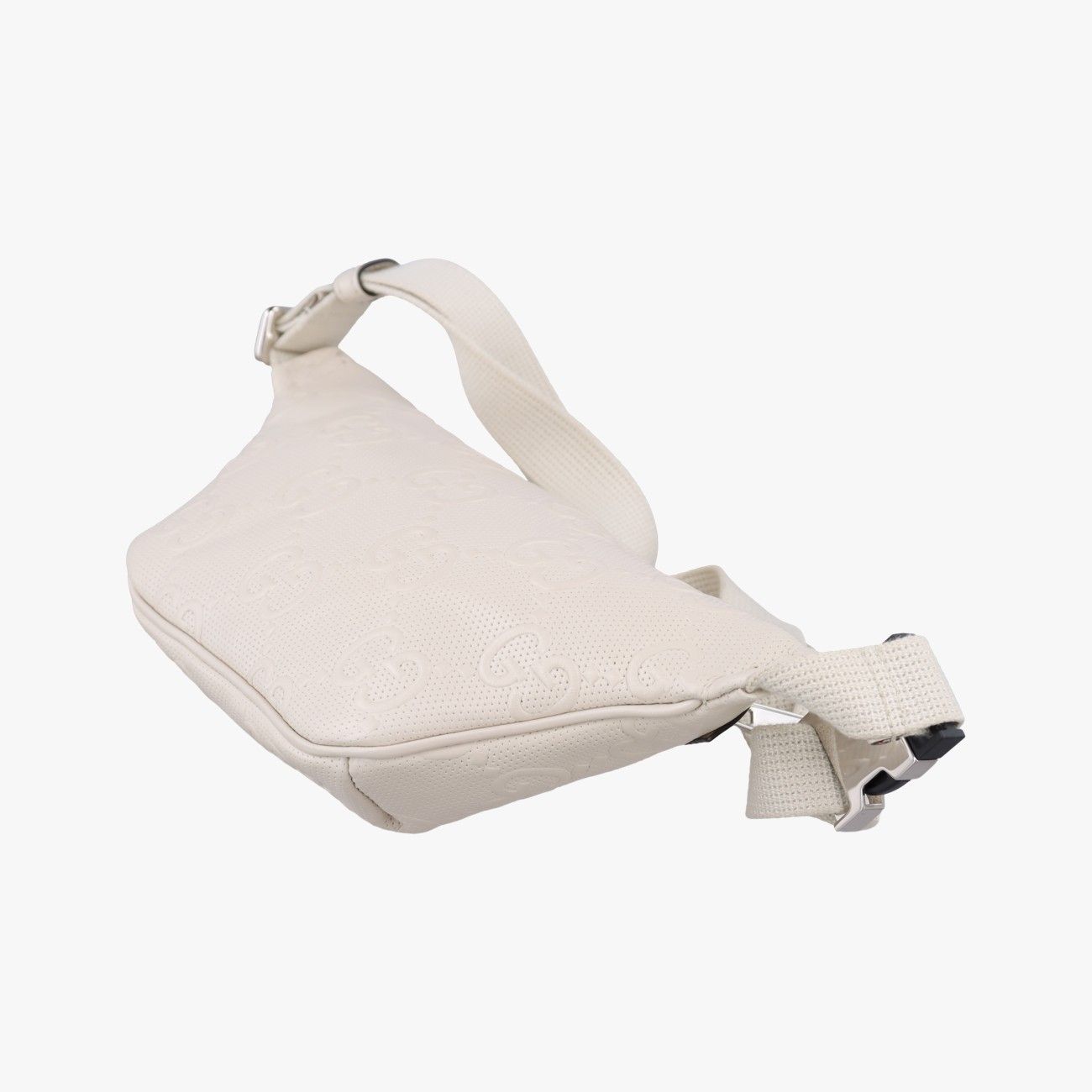 Gucci GG Embossed White Leather Handbag — view 6