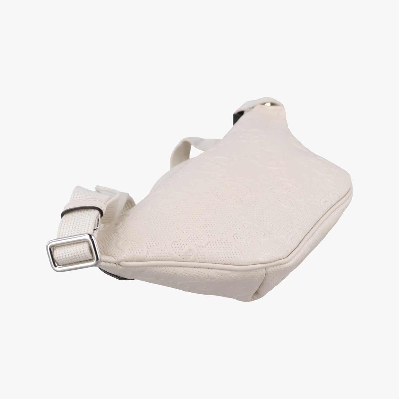 Gucci GG Embossed White Leather Handbag — view 7