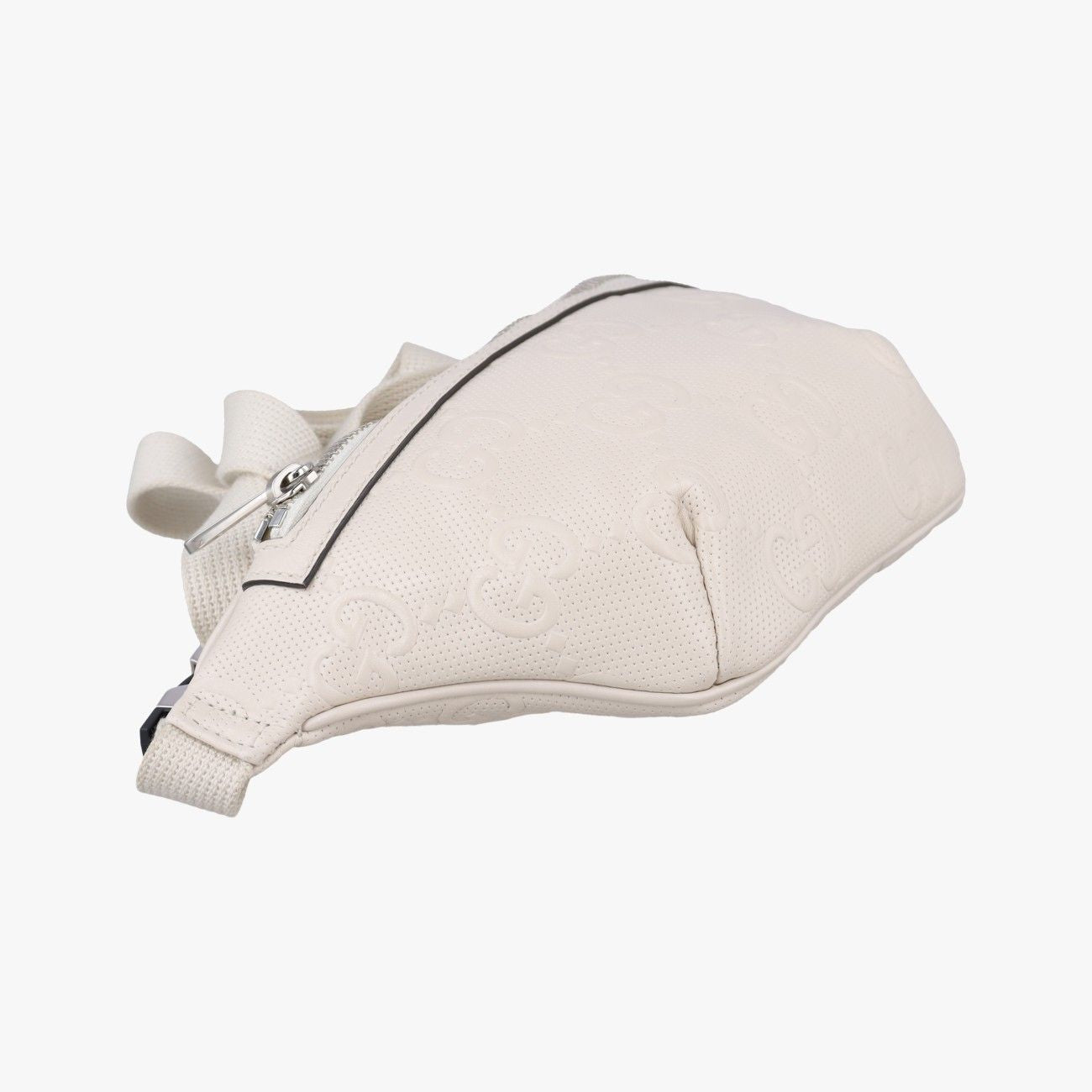 Gucci GG Embossed White Leather Handbag — view 5