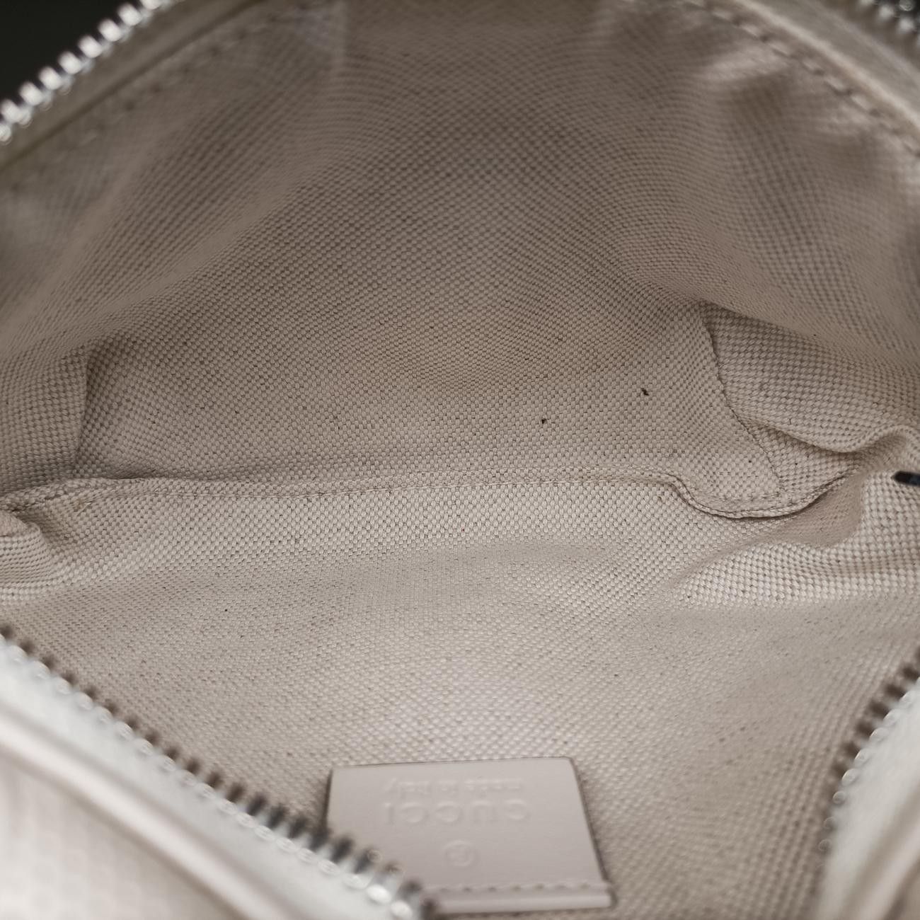 Gucci GG Embossed White Leather Handbag — view 9