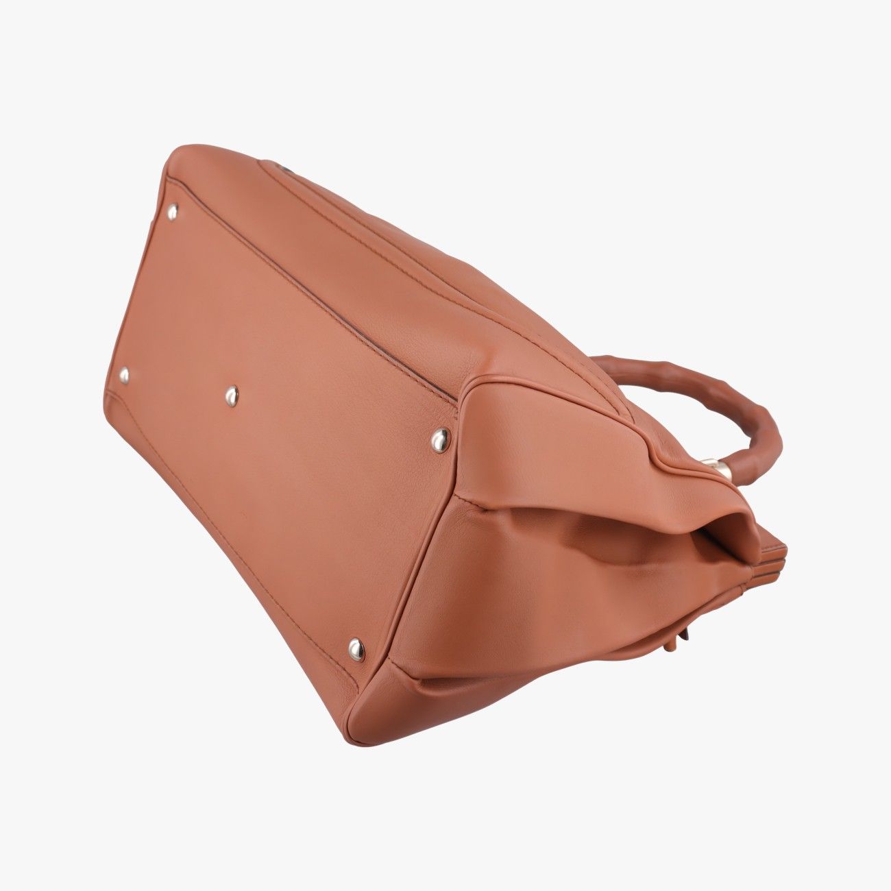 Gucci Bamboo Convertible Satchel Brown Leather — view 6