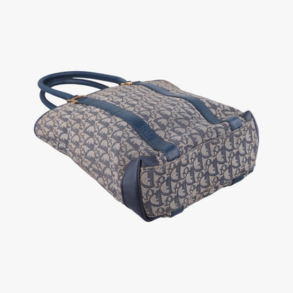 Dior Trotter Tote Navy Jacquard Leather BO — view 5
