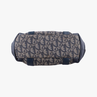 Dior Trotter Tote Navy Jacquard Leather BO — view 3