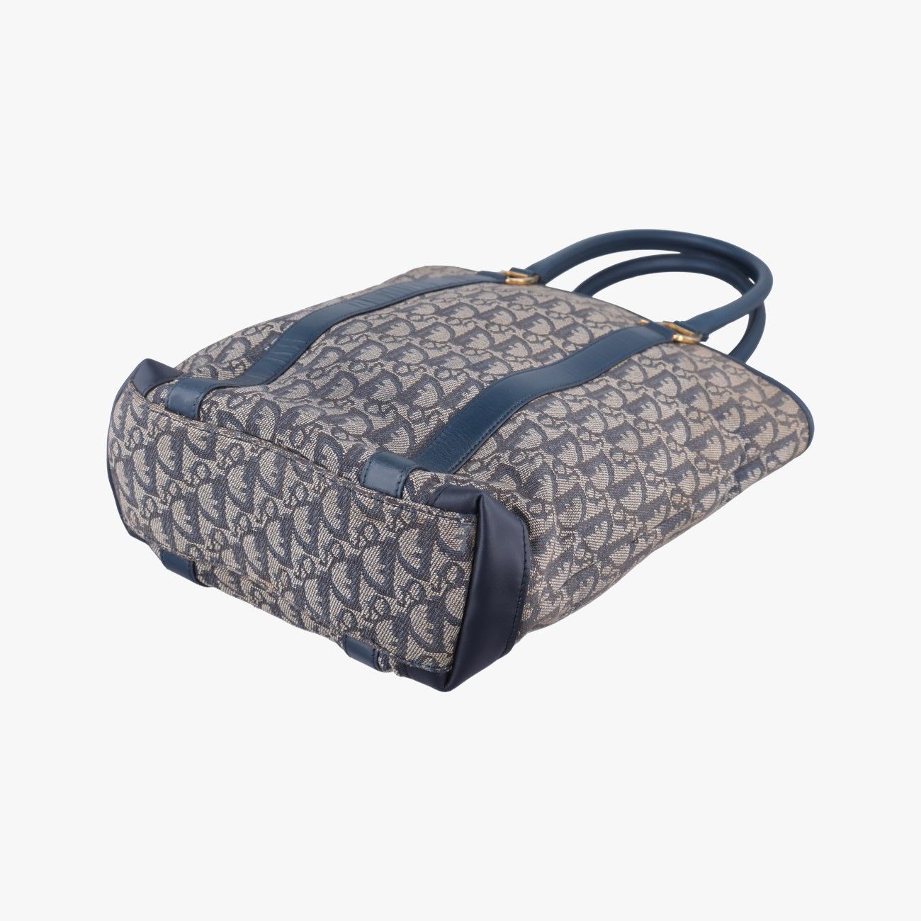 Dior Trotter Tote Navy Jacquard Leather BO — view 4