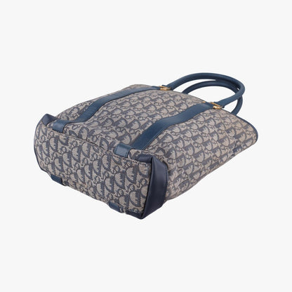 Dior Trotter Tote Navy Jacquard Leather BO — view 4