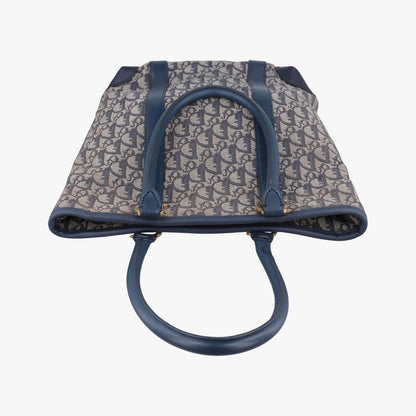 Dior Trotter Tote Navy Jacquard Leather BO — view 8