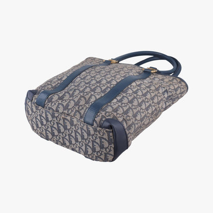 Dior Trotter Tote Navy Jacquard Leather BO — view 6