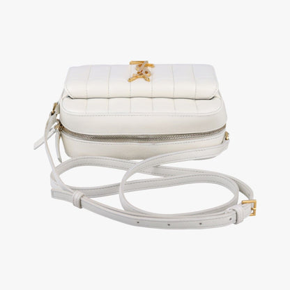 Saint Laurent Vicki Camera White Lambskin Messenger — view 8