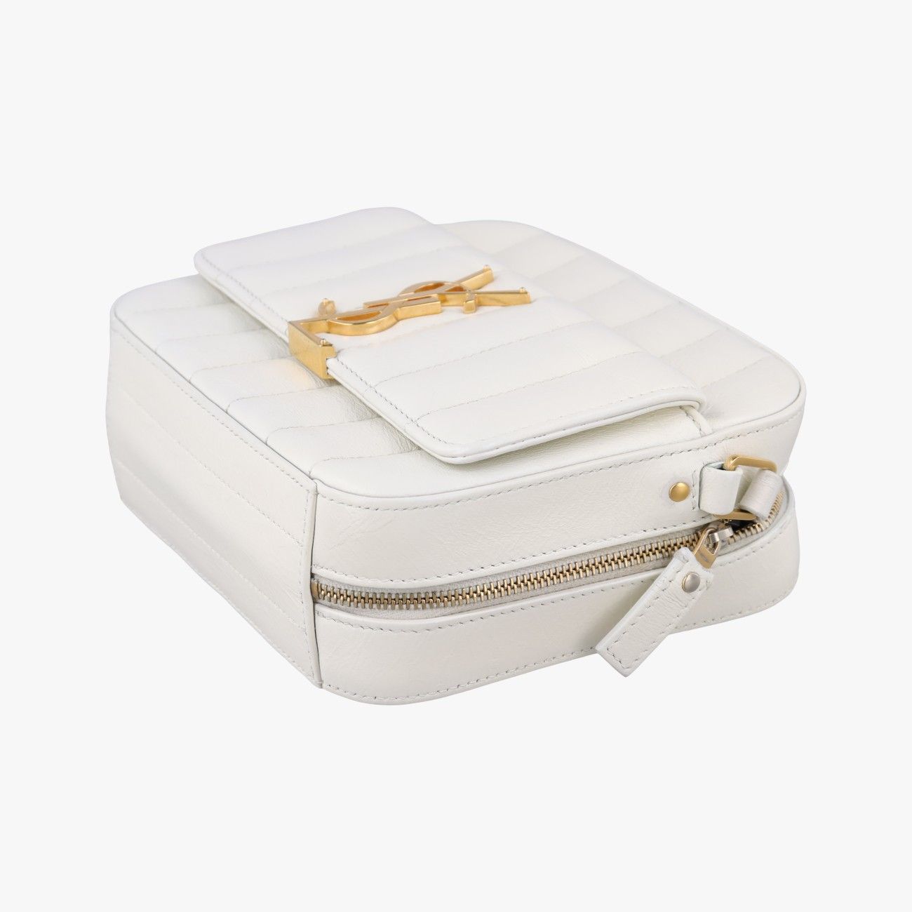 Saint Laurent Vicki Camera White Lambskin Messenger — view 4