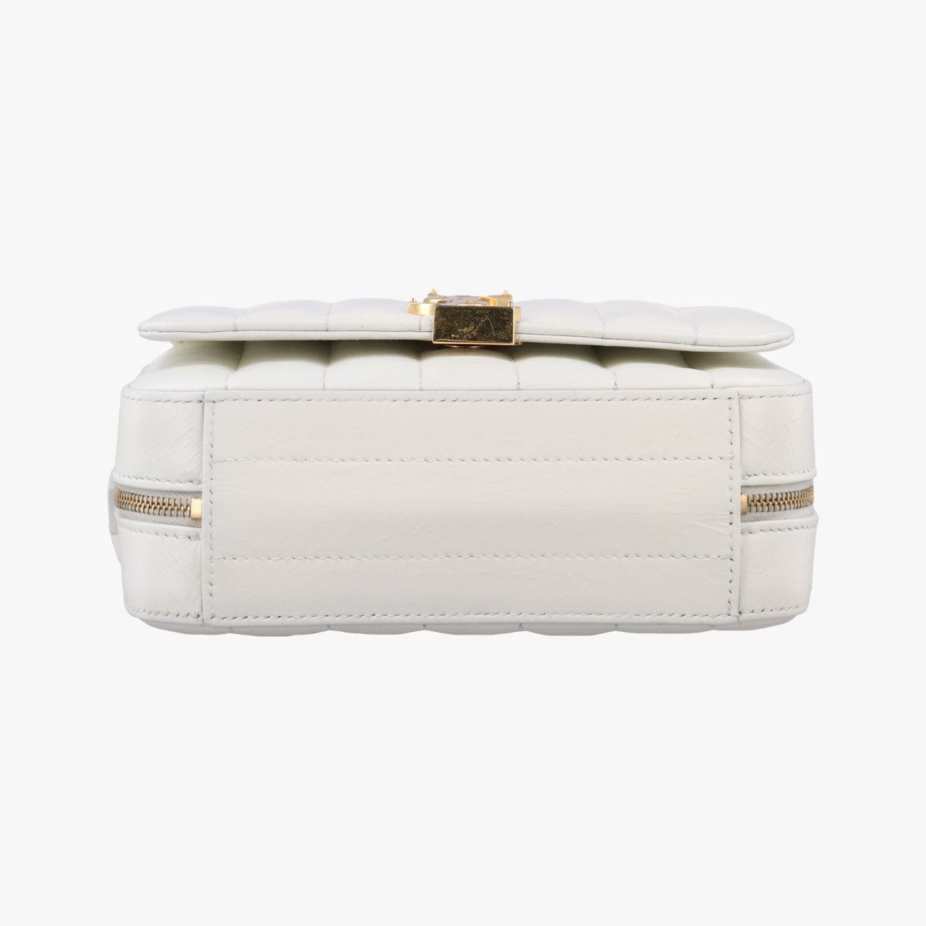 Saint Laurent Vicki Camera White Lambskin Messenger — view 3