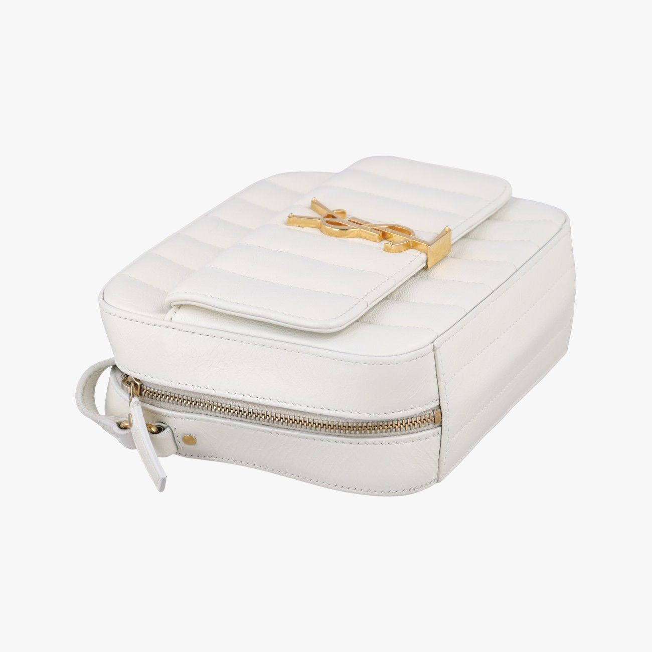 Saint Laurent Vicki Camera White Lambskin Messenger — view 5