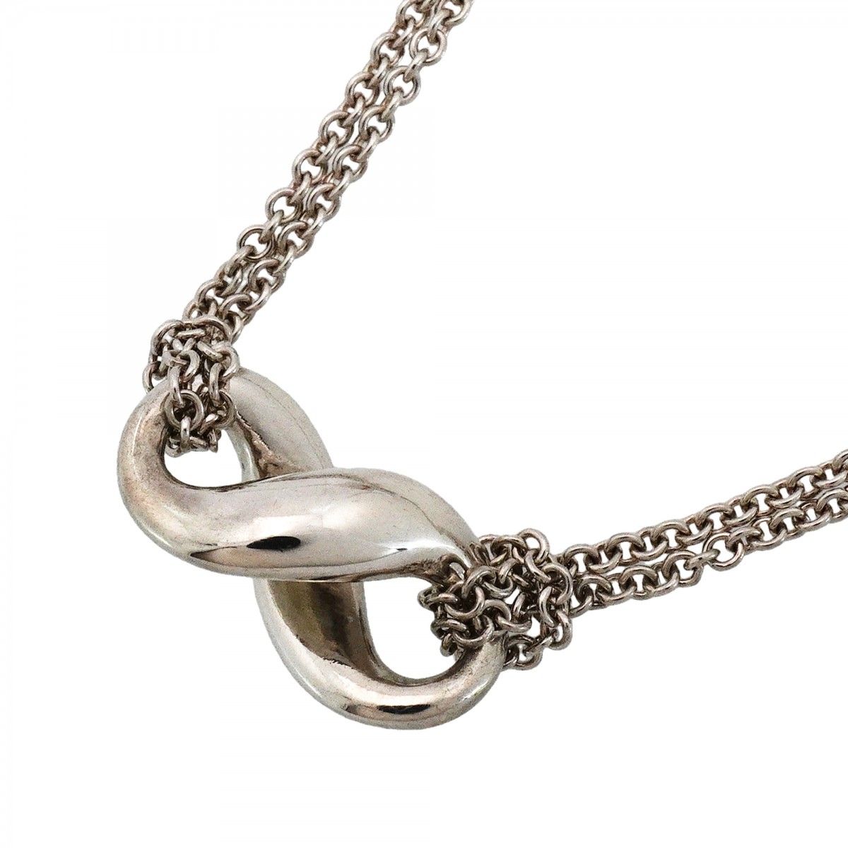 Tiffany & Co Necklace Infinity Double Chain 925 Sterling Silver
