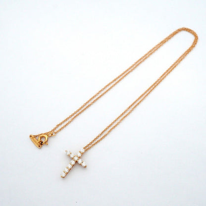 Tiffany & Co Necklace Small Cross 18k Pink Gold Diamond — view 3