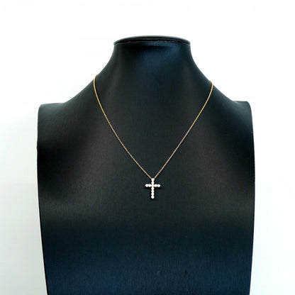 Tiffany & Co Necklace Small Cross 18k Pink Gold Diamond — view 7
