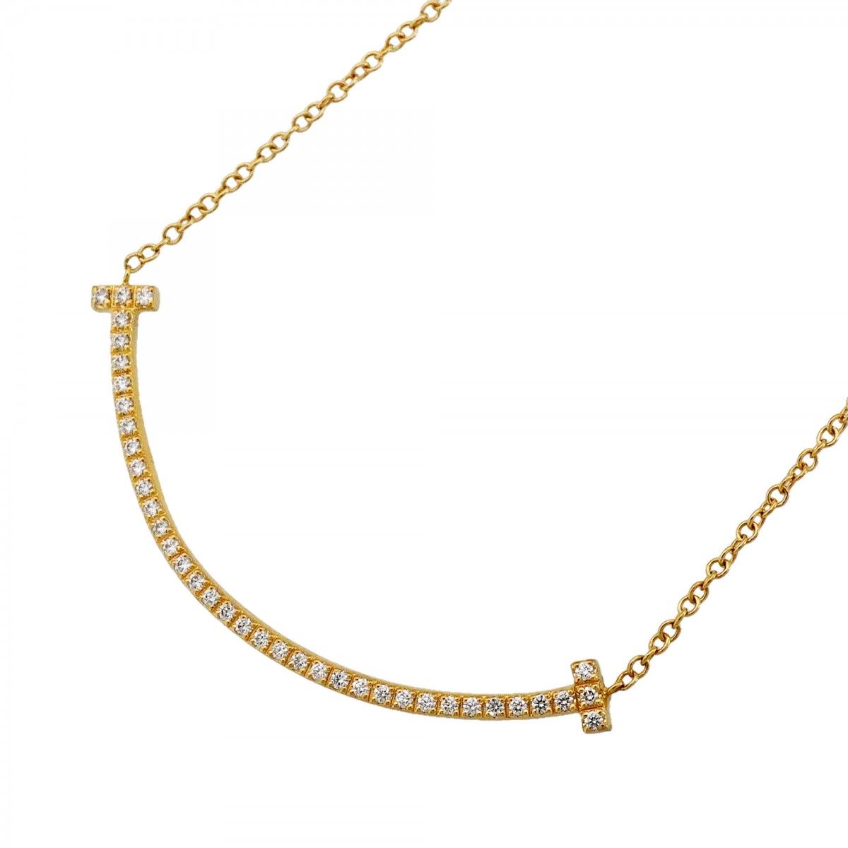 Tiffany & Co Necklace T Smile Small 18k Yellow Gold Diamond