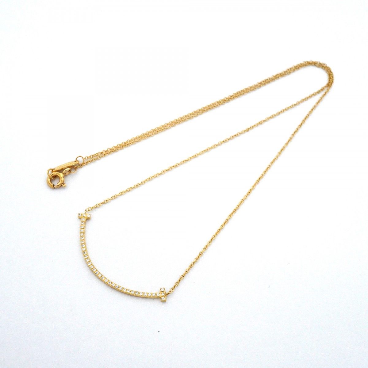 Tiffany & Co Necklace T Smile Small 18k Yellow Gold Diamond — view 3