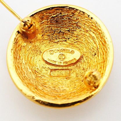 Chanel Brooch Vintage CC Logo Quilted Round — view 4