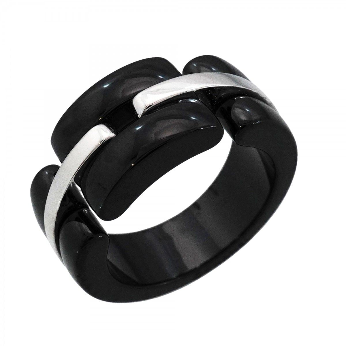 Chanel Ring Ultra Collection 18k White Gold Ceramic Black