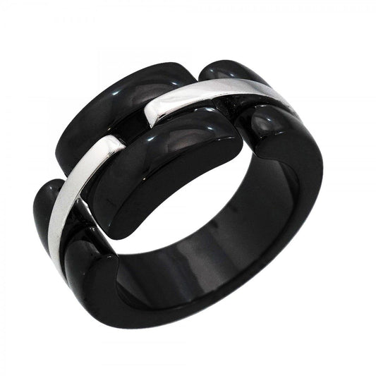 Chanel Ring Ultra Collection 18k White Gold Ceramic Black