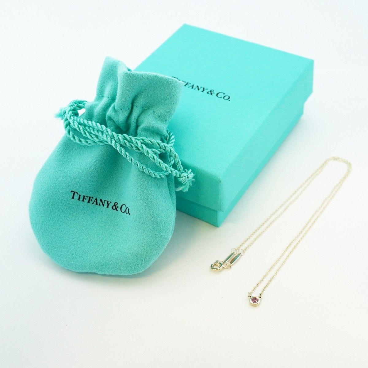 Tiffany & Co Necklace by the Yard 925 Sterling Silver Pink Saffiano — view 7