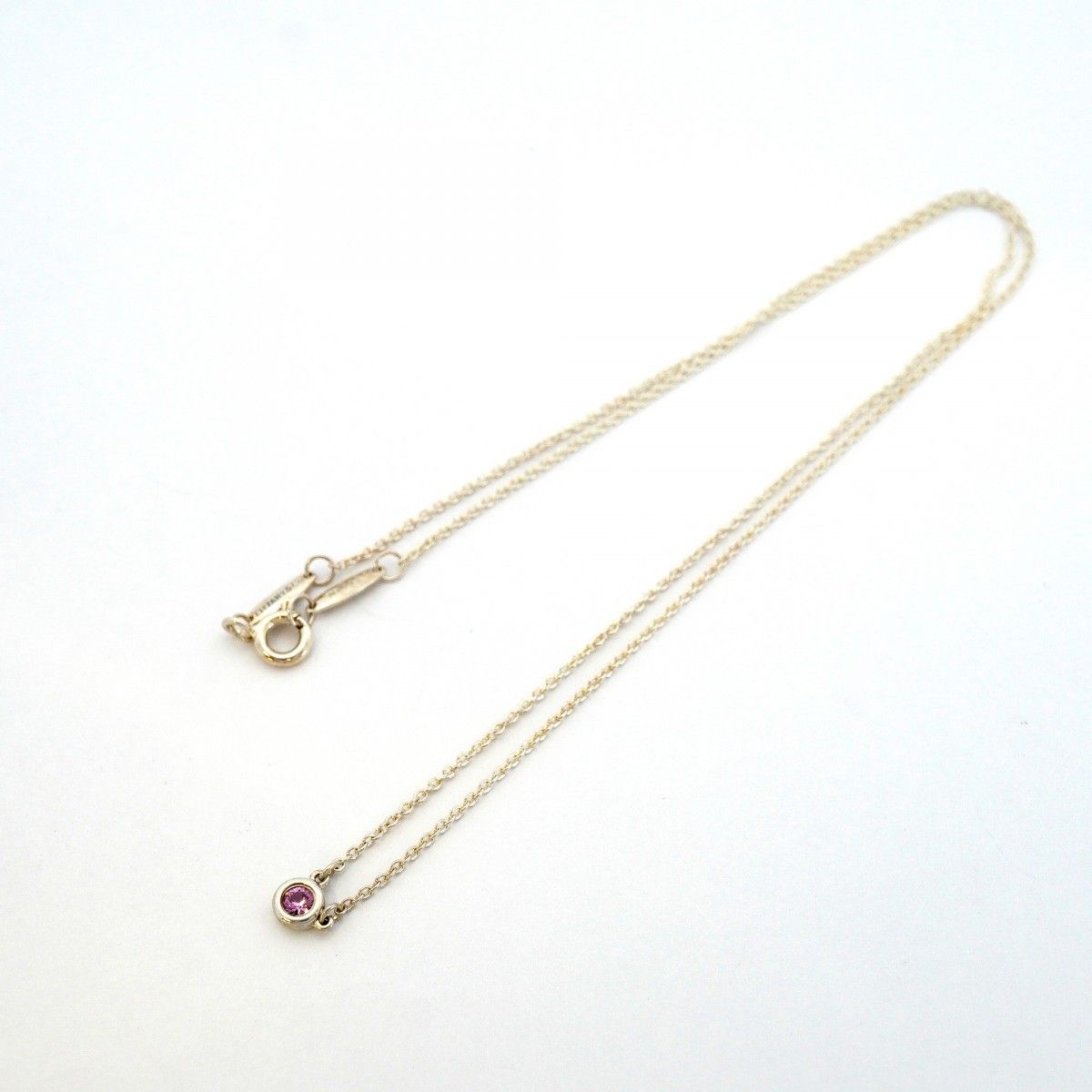 Tiffany & Co Necklace by the Yard 925 Sterling Silver Pink Saffiano — view 3