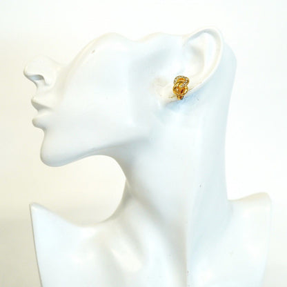 Dior Earrings Gold Plated Rhinestone — view 5