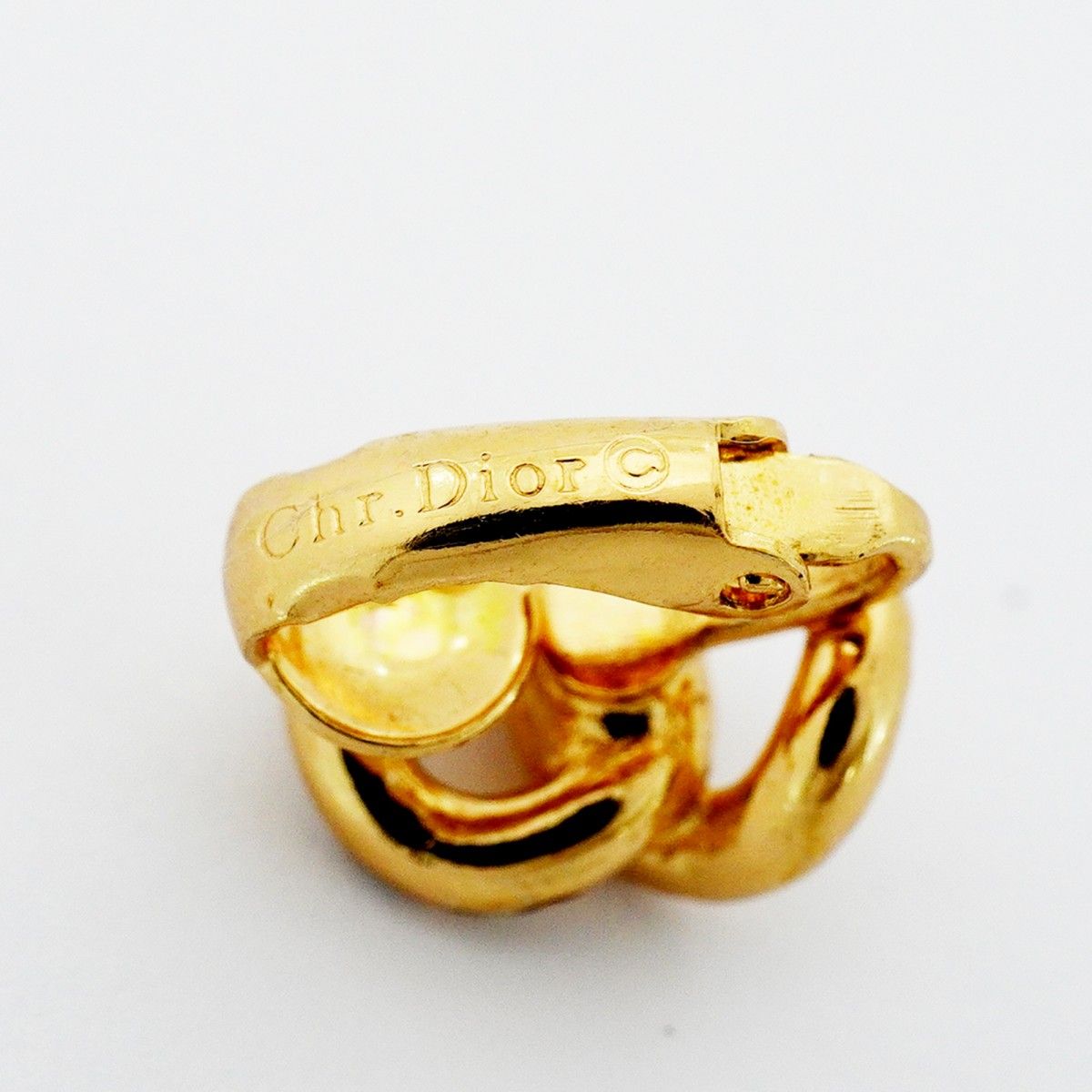 Dior Earrings Gold Plated Rhinestone — view 4
