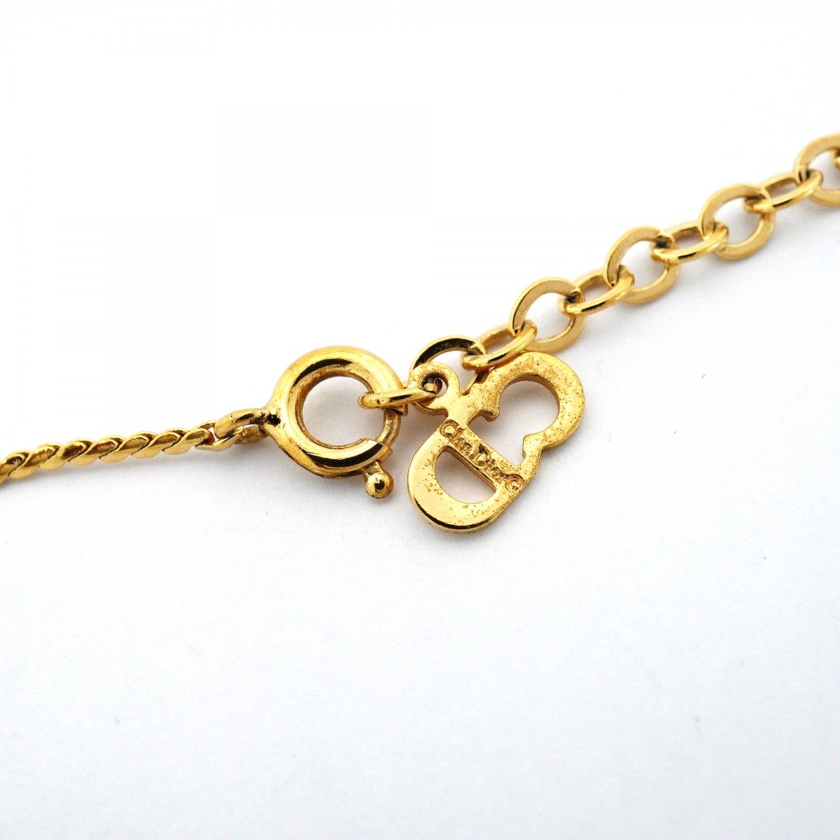 Dior Necklace CD Logo Gold Plated Rhinestone — view 4