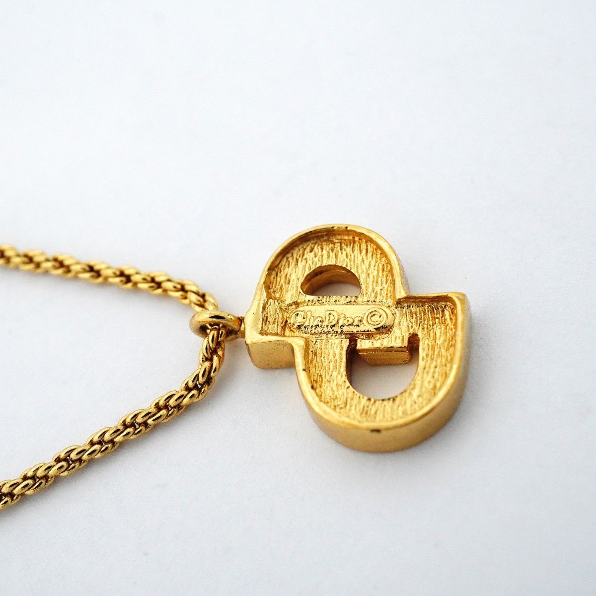 Dior Necklace CD Logo Gold Plated Rhinestone — view 5