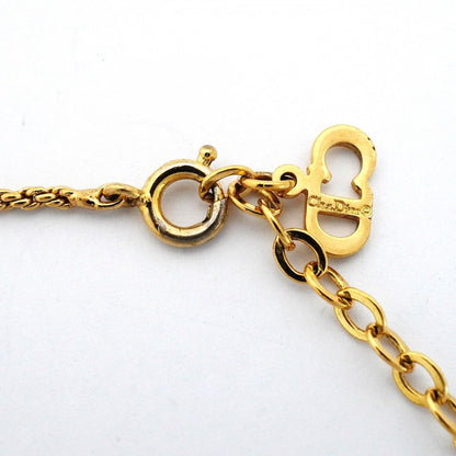 Dior Necklace CD Logo Gold Plated Rhinestone — view 4