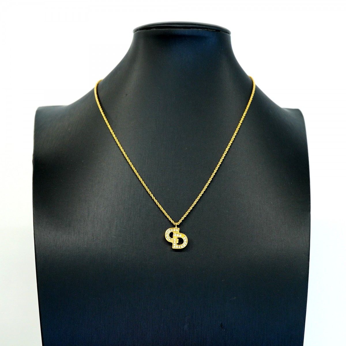 Dior Necklace CD Logo Gold Plated Rhinestone — view 6