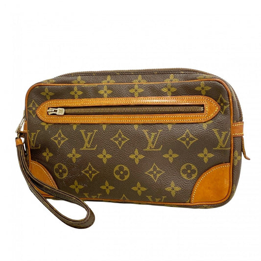 Louis Vuitton Clutch Monogram Marly Dragonne GM Brown