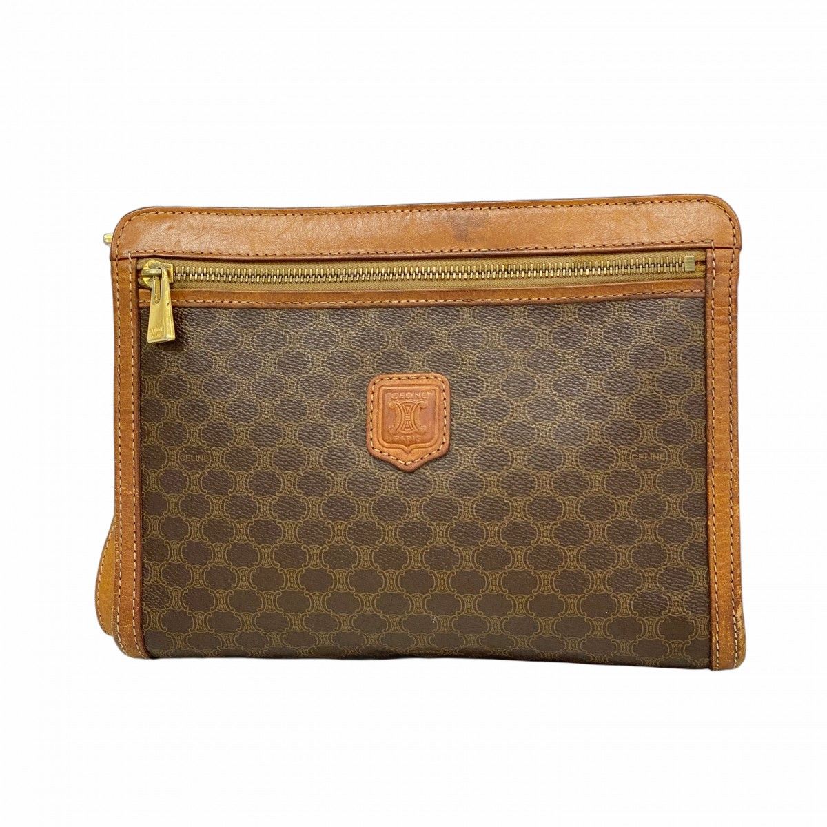 Celine Clutch Macadam Brown Gold