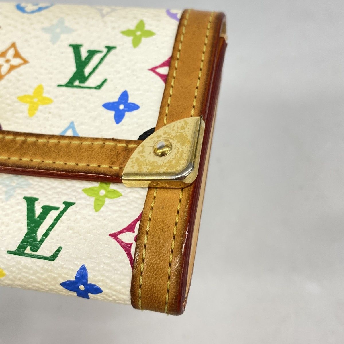 Louis Vuitton Coin Case Monogram Multicolor Porte-Monnaie Pla Blanc — view 6