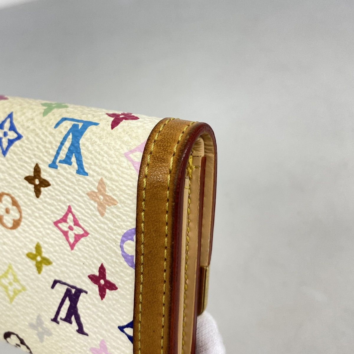 Louis Vuitton Coin Case Monogram Multicolor Porte-Monnaie Pla Blanc — view 5