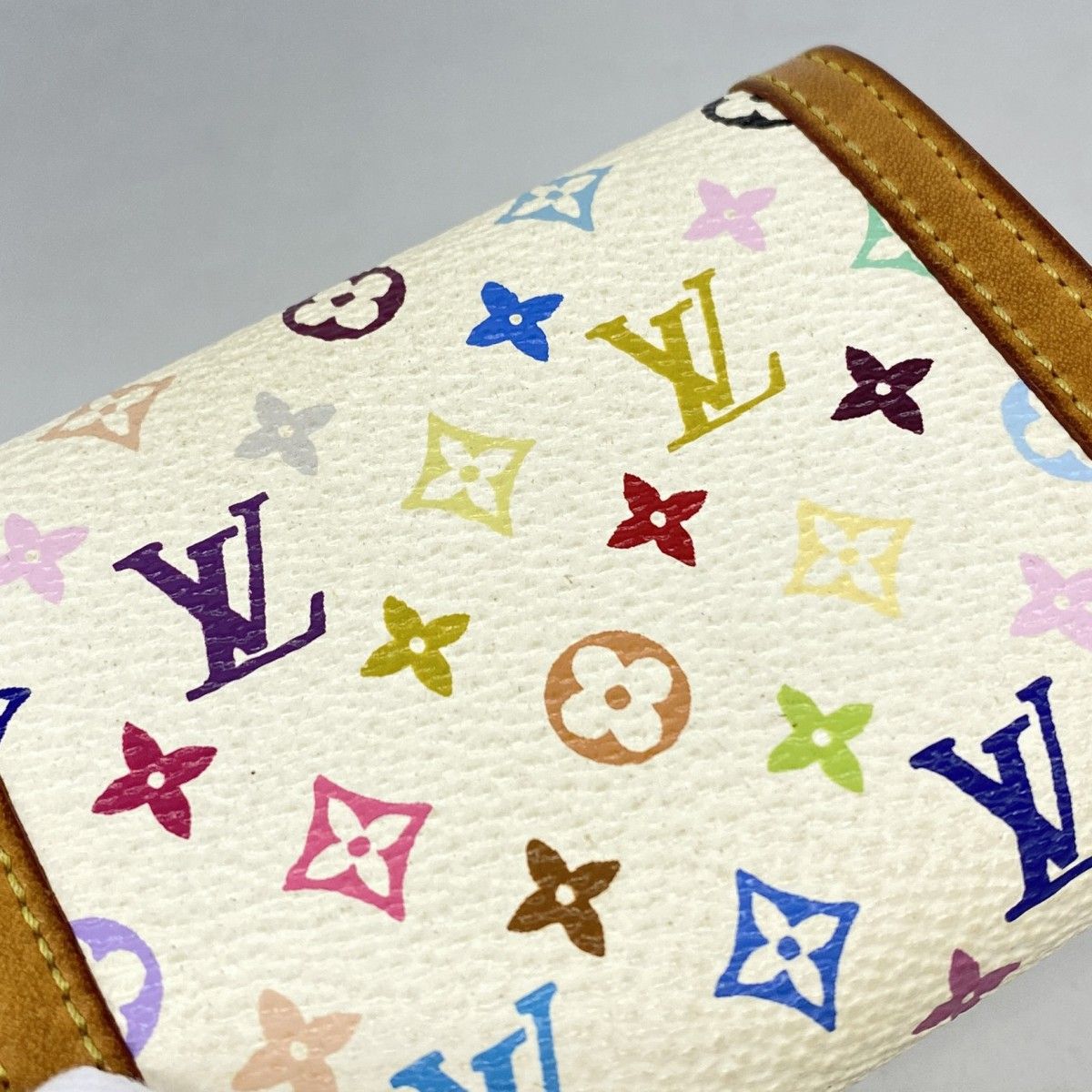 Louis Vuitton Coin Case Monogram Multicolor Porte-Monnaie Pla Blanc — view 7