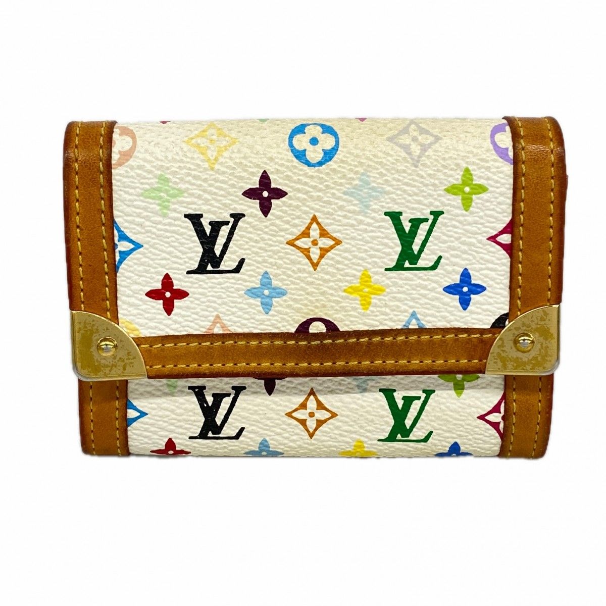 Louis Vuitton Coin Case Monogram Multicolor Porte-Monnaie Pla Blanc