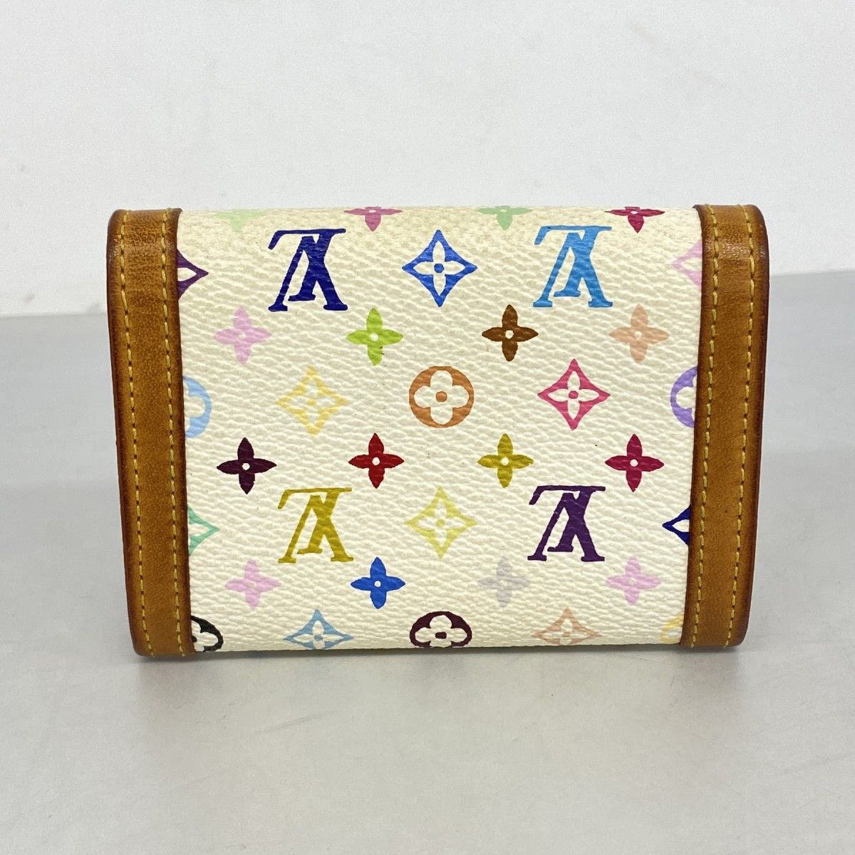 Louis Vuitton Coin Case Monogram Multicolor Porte-Monnaie Pla Blanc — view 8