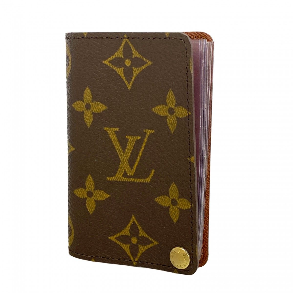Louis Vuitton Card Case Monogram Holder Cles Depression Brown