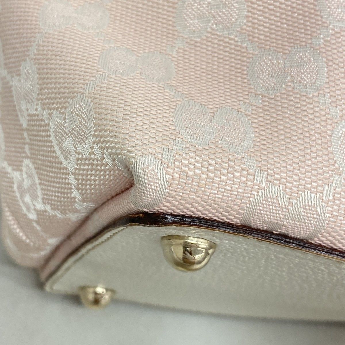 Gucci Tote GG Canvas Pink Champagne Gold — view 9