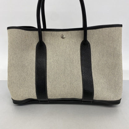 Hermes Tote Garden Party PM Toile Ash Black Beige Silver — view 9