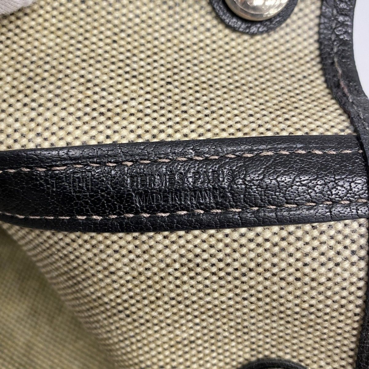 Hermes Tote Garden Party PM Toile Ash Black Beige Silver — view 5