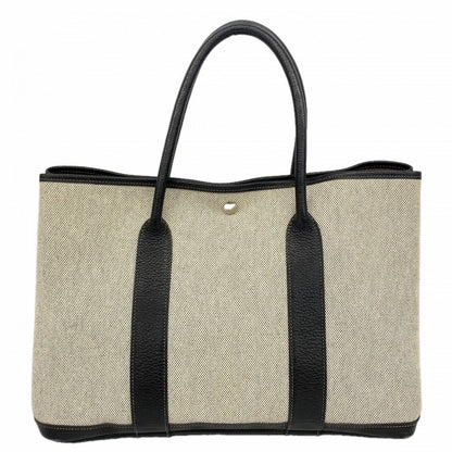 Hermes Tote Garden Party PM Toile Ash Black Beige Silver