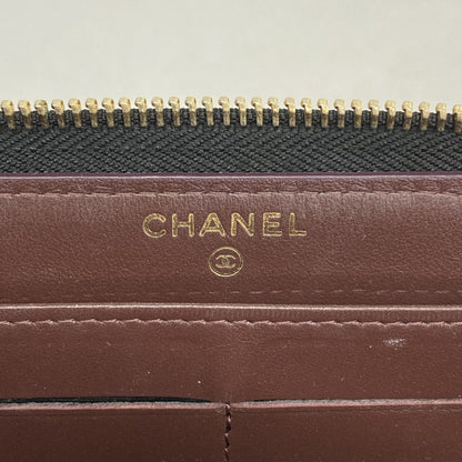 Chanel Wallet Quilted Caviar Leather Black Gold — view 4