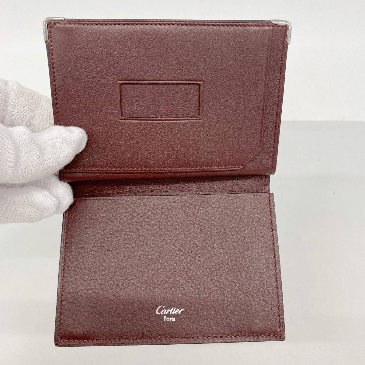 Cartier Card Case Must Leather Black Silver — view 6