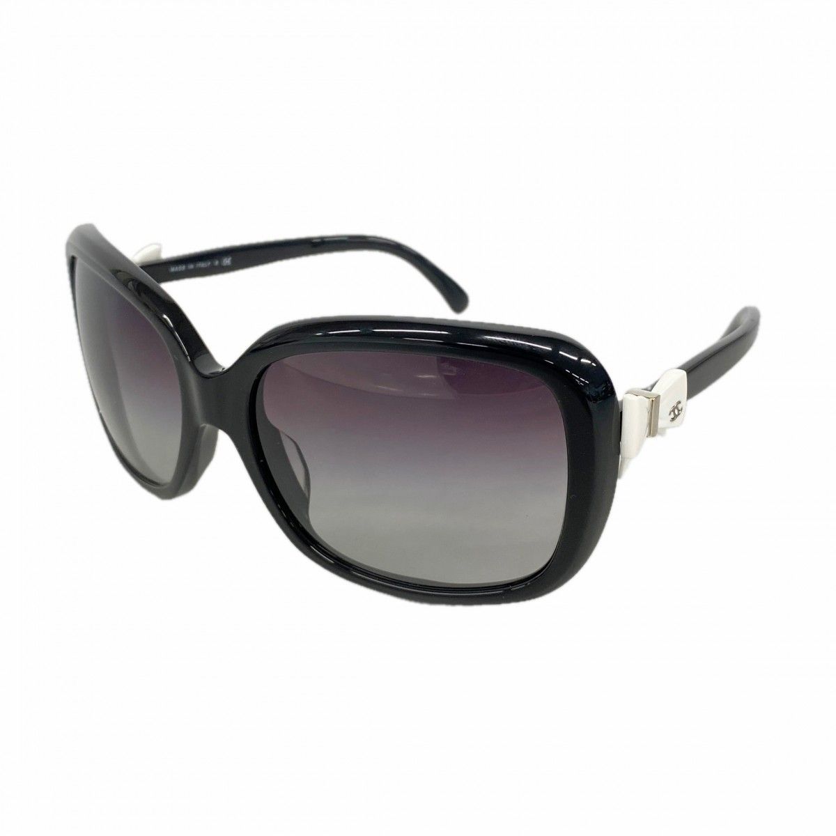 Chanel Sunglasses Acetate Black White Silver Eyewear