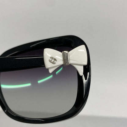 Chanel Sunglasses Acetate Black White Silver Eyewear — view 4