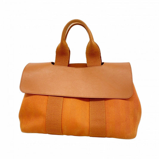 Hermes Handbag Valparaiso PM Toilet Blanc Orange Silver