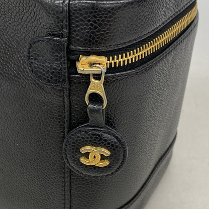 Chanel Vanity Bag Caviar Leather Black Gold — view 9
