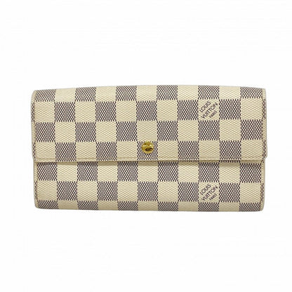 Louis Vuitton Wallet Damier Azur Portefeuille Sarah White